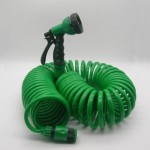 30M 100Ft Retractable Coil Hose with 5 Function Spray Gun Nozzle for Garden Watering and Cleaning Patio Decks